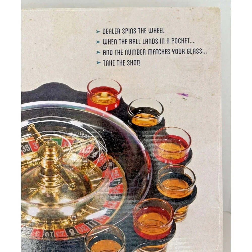 Funville Party Roulette Drinking Game Set New Sealed Shot Glasses Wheel